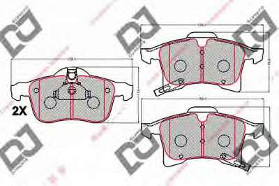 DJ PARTS bp2133 -  Комплект тормозных колодок, дисковый тормоз